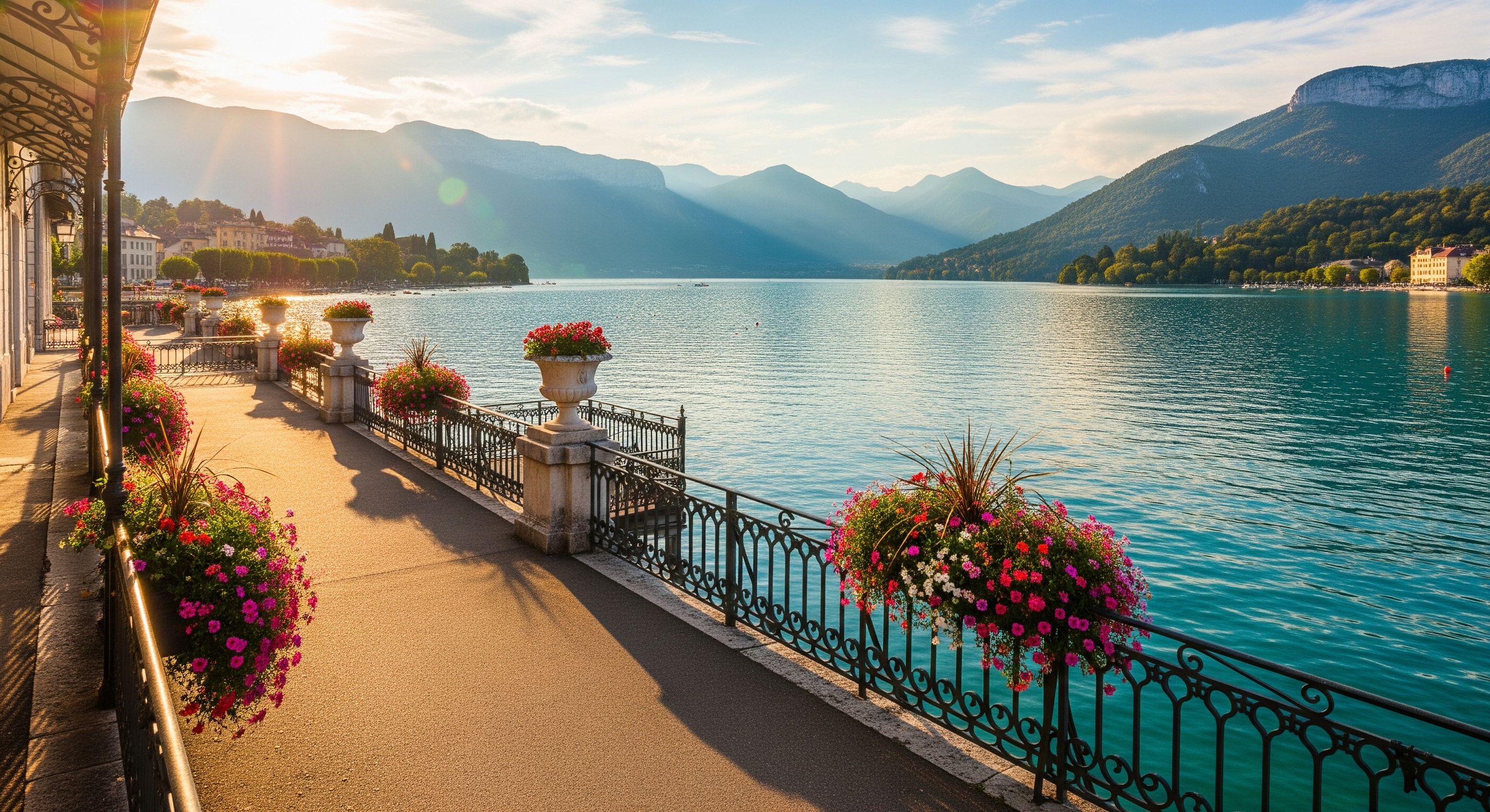 Terrasse avec vue sur le lac d'Annecy