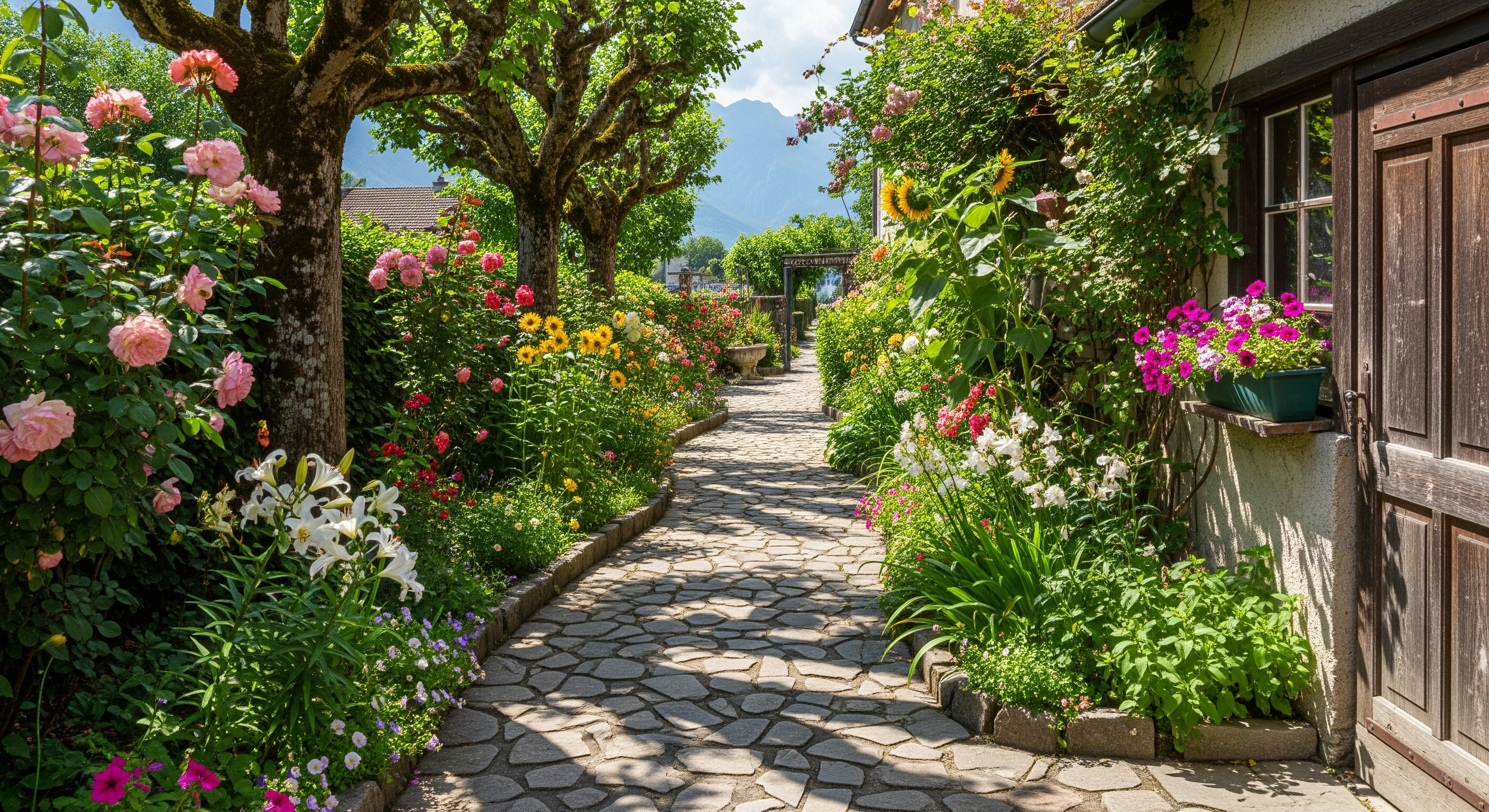 Allée en pierre à Sallanches