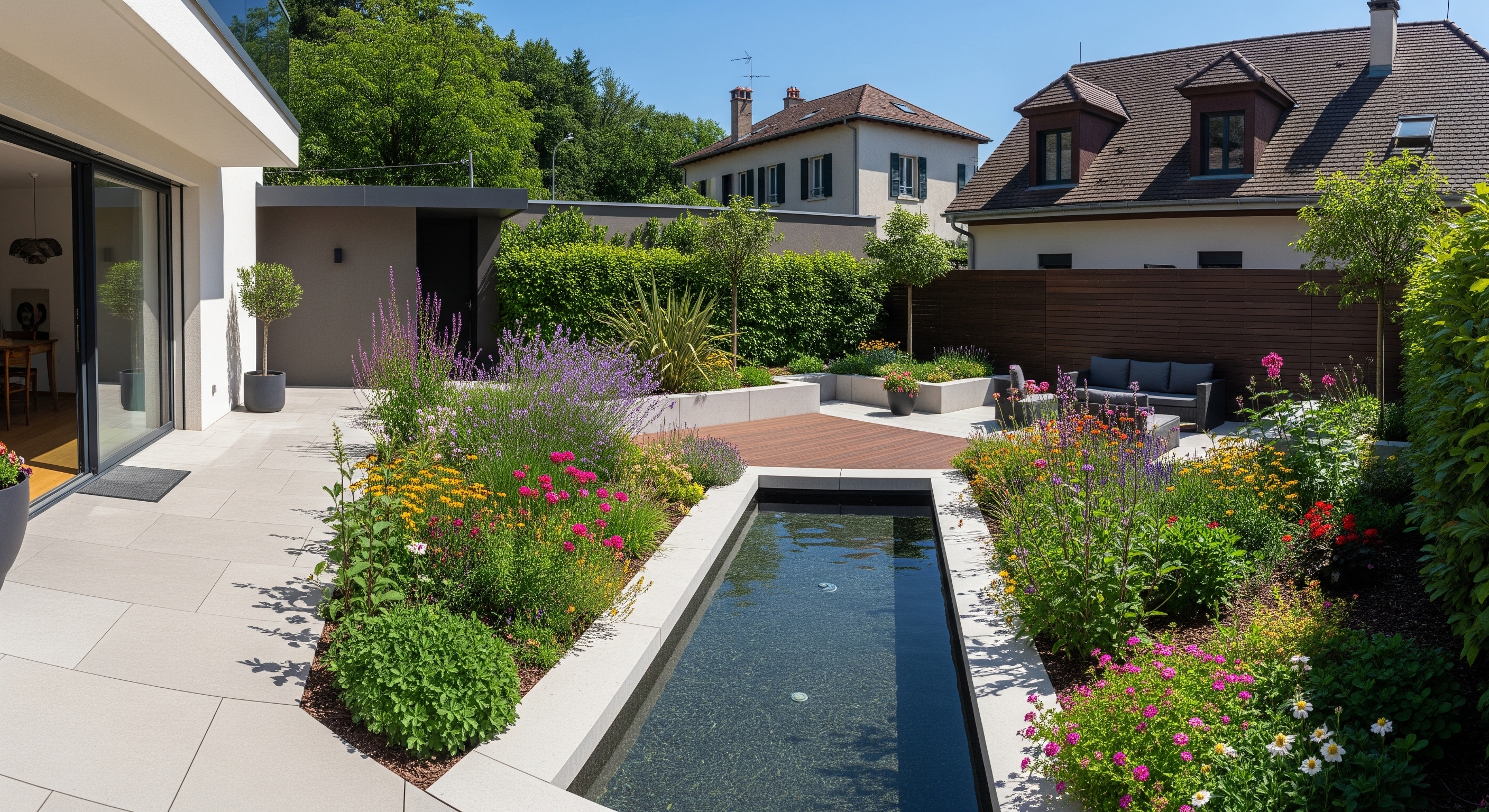 Jardin moderne à Thonon